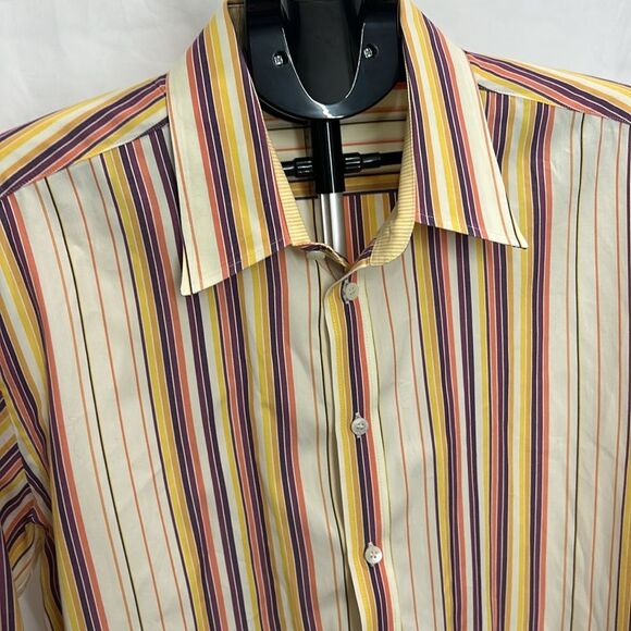 Ted Baker Striped Long Sleeve Button Up Shirt Ted 5 US 10/12 - Picture 2 of 8